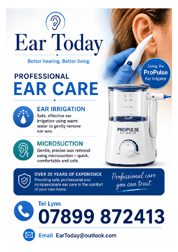 ProPulse ear irrigation equipment used for safe home visit ear wax removal